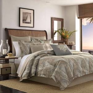 lot 10124 image: Tommy Bahama 223532 Raffia Palms Comforter Set, Brown, Queen (B076JY34X7)