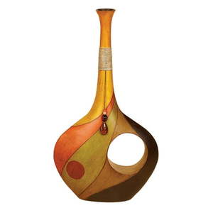 lot 10131 image: DecMode 25H, 15W Patchwork Vase, Multi Color Set of 1-Piece