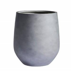 lot 10154 image: Dream Patio La Mirada 15 dia. x 16.5H Grey Fiberstone Tappered Planter, Gray