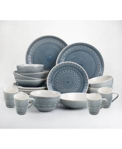 lot 10156 image: Euro Ceramica Fez 20 Piece Dinnerware Set - Grey