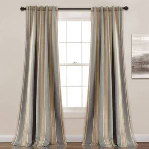 lot 10167 image: Set of 2 (108x52) Julia Striped Light Filtering Window Curtain Panels Gray - Lush D�cor