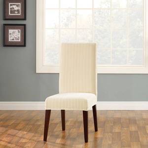 lot 10168 image: Sure Fit Stretch Pinstripe Short Dining Chair Slipcover