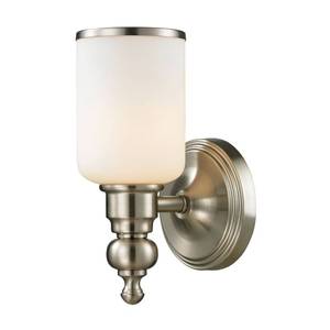 lot 10191 image: Bristol Collection 1 Light Bath in Brushed Nickel