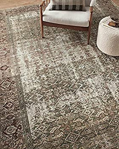 lot 2296 image: Amber Lewis x Loloi Georgie Collection GER-07 Moss  Salmon 76 x 96 Area Rug