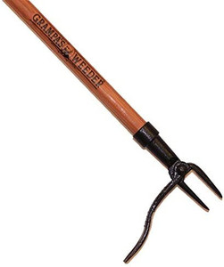 lot 2302 image: Grampas Weeder - The Original Stand Up Weed Puller Tool with Long Handle - Made with Real Bamboo & 4-Claw Steel Head Design - Easily Remove Weeds Without Bending, Pulling, or Kneeling