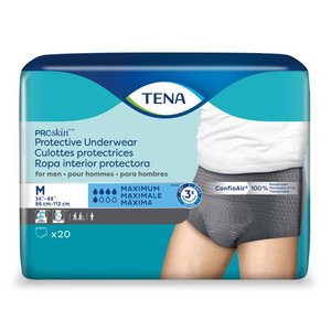 lot 2313 image: TENA ProSkin Protective Disposable Underwear Male Pull On with Tear Away Seams Medium 73520 Maximum 20 Ct