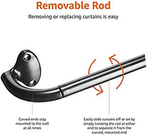 lot 2321 image: Amazon Basics Room Darkening Blackout Curtain Rod - 48 to 88, gold Amazons