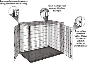 lot 2327 image: Midwest SL54DD Ginormus Double Door Dog Crate for XXL for the Largest Dogs Breeds, Great Dane, Mastiff, St. Bernard, Black