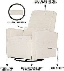 lot 2331 image: Evolur Holland Upholstered Swivel Glider in Thunder