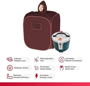 lot 2352 image: Selemo Portable Personal Sauna with Steamer for Home - Sauna Machine - Machine Tent with Steam Generator Foldable Chair