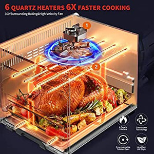 lot 2353 image: 8-In-1 Smart Toaster Ovens Air Fryer Combo, 6-Slice Compact Convection Oven Countertop-6 Rapid Quartz Heaters, Air Fry, Grill, Roast, Dehydrate,Broil,Bake, 450�� Max, Touch Screen