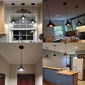 lot 2354 image: Vintage Hanging Pendant Lights Retro Pendant Light Fixtures Home Kitchen Lighting UL Approval, Bar Lights Hanging, 3 Pack