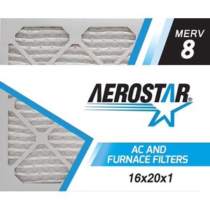 lot 2368 image: 16x20x1 AC and Furnace Air Filter by Aerostar - MERV 8 Box of 6