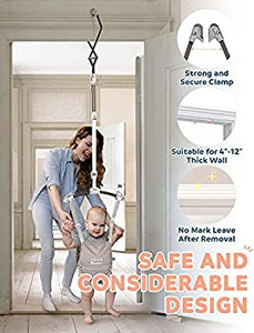 lot 2372 image: Johnny Jumper w Adjustable 10.8-23.6 inches Strap, Soft Baby Johnny Bouncer w Seat Bag, Ideal Gift for Infant, Portable and Easy to Use, Grey