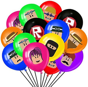 lot 3398 image: 28PCS Robot Blocks Balloons Party Decorations Supplies, Birthday Party Balloons Decoration Supplies plus 50pcs sticker pack