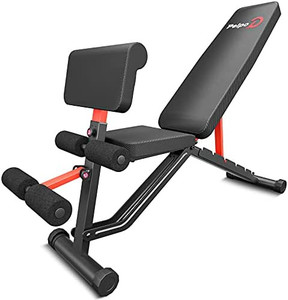 lot 3417 image: Pelpo Adjustable Weight Bench Pro, Utility Workout Bench for Full Body Training, Multi-Purpose Foldable InclineDecline Gym Bench with Arm Curl Bar, Olympic Weight Bench for Home (SILVER)