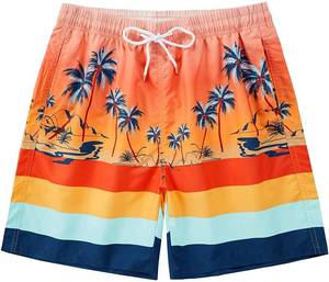 lot 3438 image: HOTSKON Mens Swim Trunks Quick Dry Beach Shorts with Mesh Lining Swimwear Bathing suit Medium