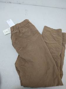lot 3444 image: MANGO Womens Flare Crop Pants size 4 tan flowy dress pants flare fit