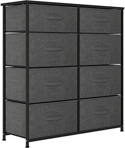 lot 3464 image: YITAHOME Storage Tower Unit with 8 Drawers - Fabric Dresser with Large Capacity, Organizer Unit for Bedroom, Living Room & Closets - Sturdy Steel Frame, Wooden Top & Easy Pull Fabric Bins (Graphite)