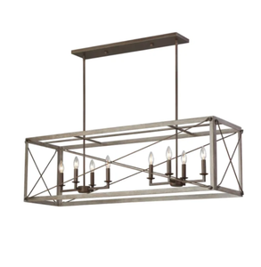 lot 3476 image: Generation Lighting Thornwood 8 Light 49 Wide Taper Candle Chandelier