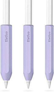 lot 3486 image: Brand ELETIUO 4.5 out of 5 stars172Reviews 3 Sizes Silicone Grip Holder Protective Skin Sleeve Cover Case Accessories,Compatible with Apple Pencil 1st  2nd Gen,Fit for iPad Pro 9.710.511 12.9,Purple(S, M, L)