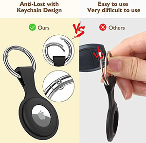 lot 3500 image: AirTag Case with Keychain - wanchel AirTag Holder with Anti-Lost Keychain, Protective Air Tag, Item Finders, for Dog, Cat, Keys, Wallet, Backpacks, Compatible with Apple New AirTag- Navy