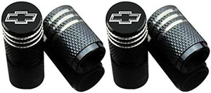 lot 3510 image: EVPRO Valve Stem Caps Tire Decorative Accessories Black 4 Pack Fit for Chevy