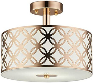 lot 7064 image: COTULIN Modern Gold Semi Flush Mount Ceiling Light