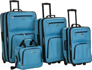 lot 7065 image: Rockland Journey Softside Upright Luggage Set Color Varies