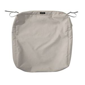 lot 7095 image: Classic Accessories Ravenna Water-Resistant Patio Seat Cushion Cover, 25 x 25 x 5 inch, Mushroom