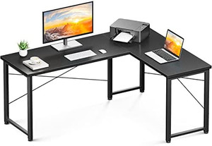 lot 7096 image: Coleshome 61 L Shaped Desk Computer Desk,