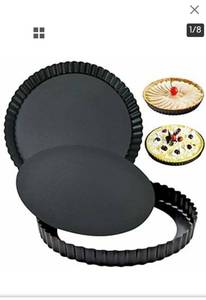 lot 7872 image: Attmu Non Stick 8 Inches Removable Loose Bottom Quiche Pan Tart Pie 2 pack