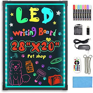 lot 7930 image: Hosim LED Message Writing Board, 28�� x 20 Illuminated Erasable