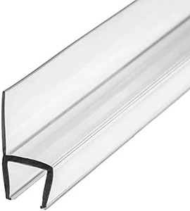 lot 7948 image: eatelle Frameless Shower Door Side Seal Strip for 12 Inch (12mm) Glass, Vertical Polycarbonate H-Jamb, 180 Degree 78 in Long