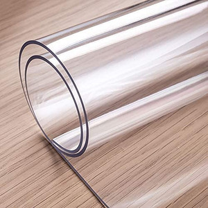 lot 7953 image: OstepDecor Custom 2mm Thick 87 x 42 Inch Clear Table Cover Protector, Table Protector for Dining Room Table