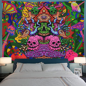 lot 7970 image: Niyoung trippy smoke tapestry 60x80