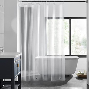 lot 7976 image: Clear Shower Curtain Liner - 72 x 72 Lightweight Shower Liner for Bathroom Shower Curtain