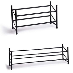 lot 8459 image: Bino Stackable 2 Tier Expandable Shoe Rack - 6-12 Pair Shoe Shelf Tower Storage