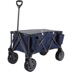 lot 8461 image: REDCAMP Collapsible Beach Wagon with Big Wheels for Sand Heavy Duty, 145L Large Folding Utility Wagon Cart for Garden Camping Outdoor Shopping