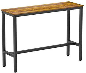 lot 8474 image: Teraves Bar Table with Solid Metal Frame,Counter Height Dining Table Kitchen Bar Table for Dining Room,Living Room (47.24, Teak), Item Has Loose Hardware