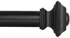 lot 8482 image: Ivilon Drapery Treatment Window Curtain Rod - Square Design 1 18 Rod. 72 to 144 Inch. Black