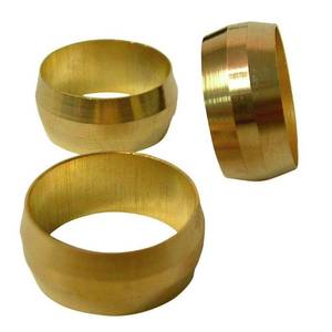 lot 9845 image: Everbilt 12 in. Compression Brass Sleeve Fittings (3-Pack