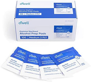 lot 9850 image: ALCOHOL PADS  100 EACH PER BOX  BONUS BUY 1 GET 3 FREE