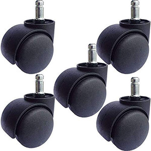 lot 9859 image: 2 Office Chair Wheels Heavy Duty Replacement, Mute Rubber Rotating Desk Chair Caster Wheels, Safe for All Floors Including Hardwood, Universal Standard Stem Size Fits 99%, Set of 5
