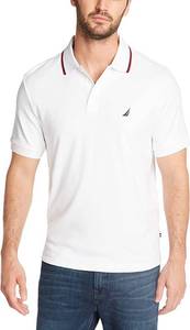 lot 9901 image: Nautica Mens Classic Fit Short Sleeve Dual Tipped Collar Polo Shirt size XL