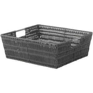 lot 253 image: Whitmor Rattique� Shelf Storage Basket Tote - Grey - 13 x 15 x 5