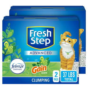lot 274 image: Fresh Step Advanced Clumping Cat Litter Gain Scent 99.9% Dust-Free 2 Pack of 18.5 lb Boxes