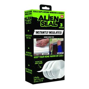 lot 286 image: As Seen on TV Alien Seal 1.4 in. x 49 ft. Transparent Anti-Draft Adhesive Instant Insulation Seal Tape (3-Pack), Clear