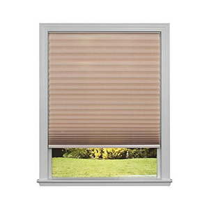 lot 3004 image: Easy Lift Trim-at-Home Cordless Pleated Light Filtering Fabric Shade Natural, 30 in x 64 in, (Fits windows 19- 30)