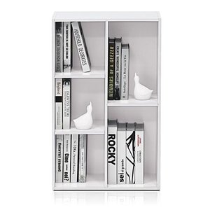 lot 3010 image: Furinno 11069WH 5-Cube Open Shelf White
